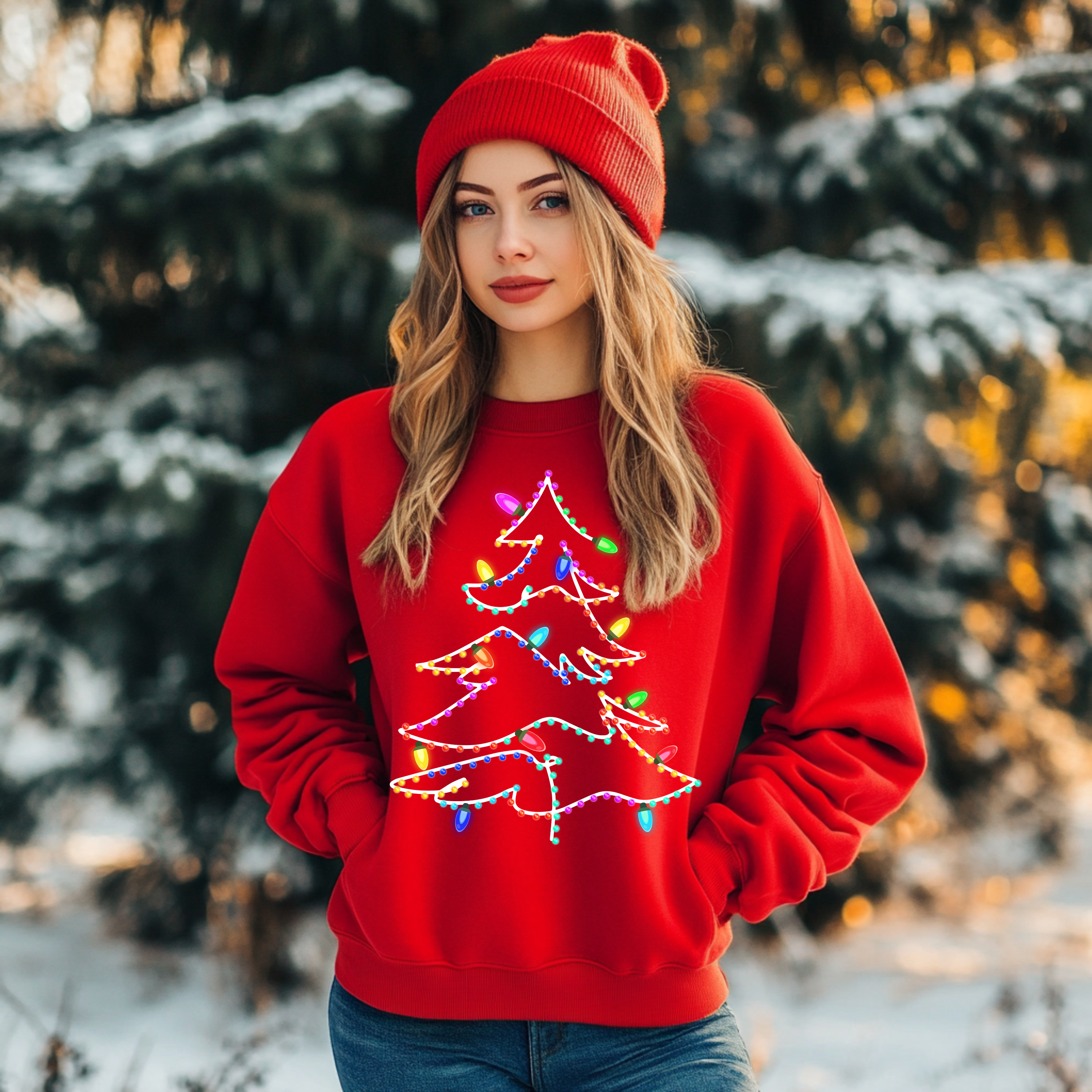 NEON CHRISTMAS TREE / CHRISTMAS SWEATSHIRT