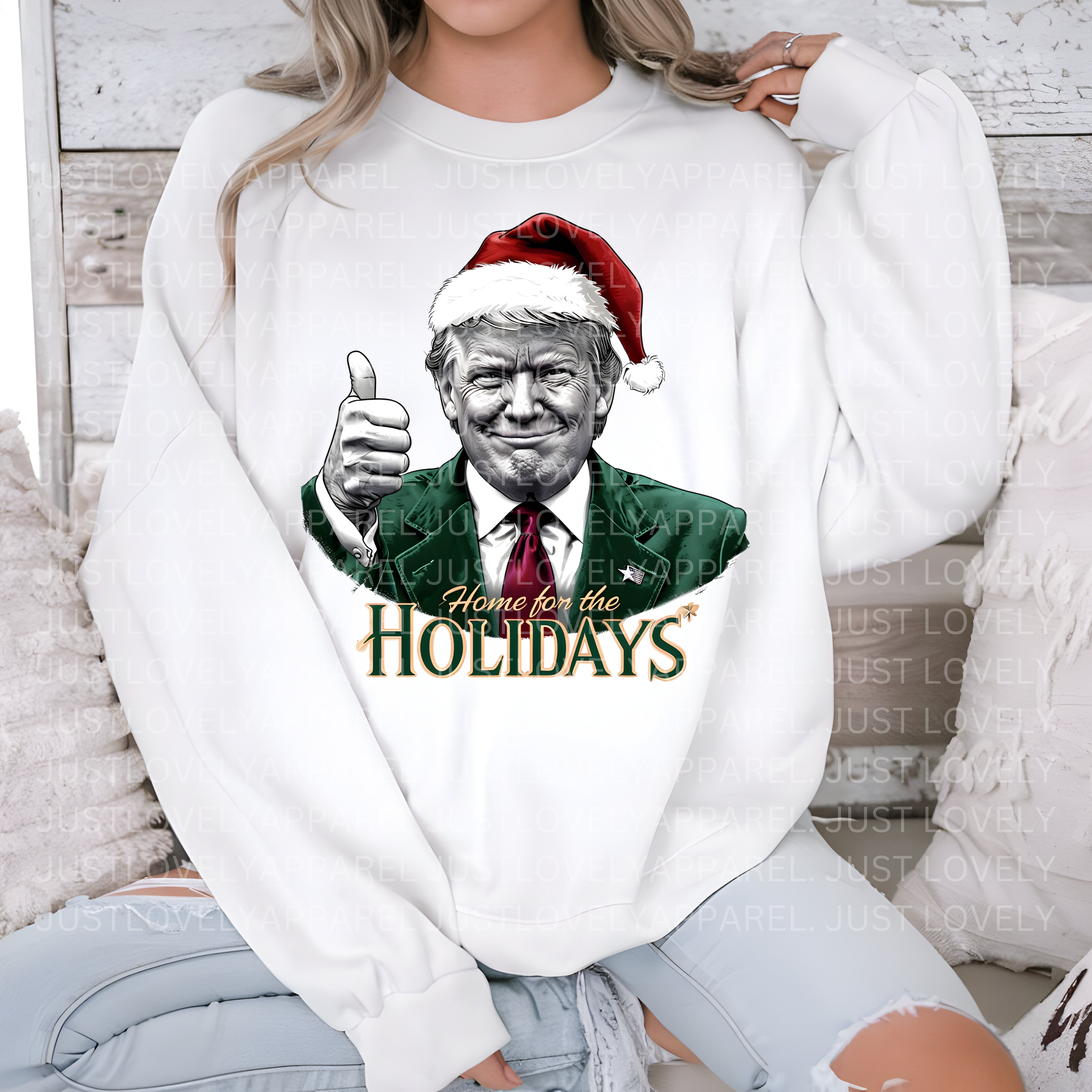 HOME FOR THE HOLIDAYS TRUMP SWEATSHIRT