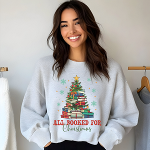 ALL BOOKED UP FOR CHRISTMAS TREE / CHRISTMAS SWEATSHIRT