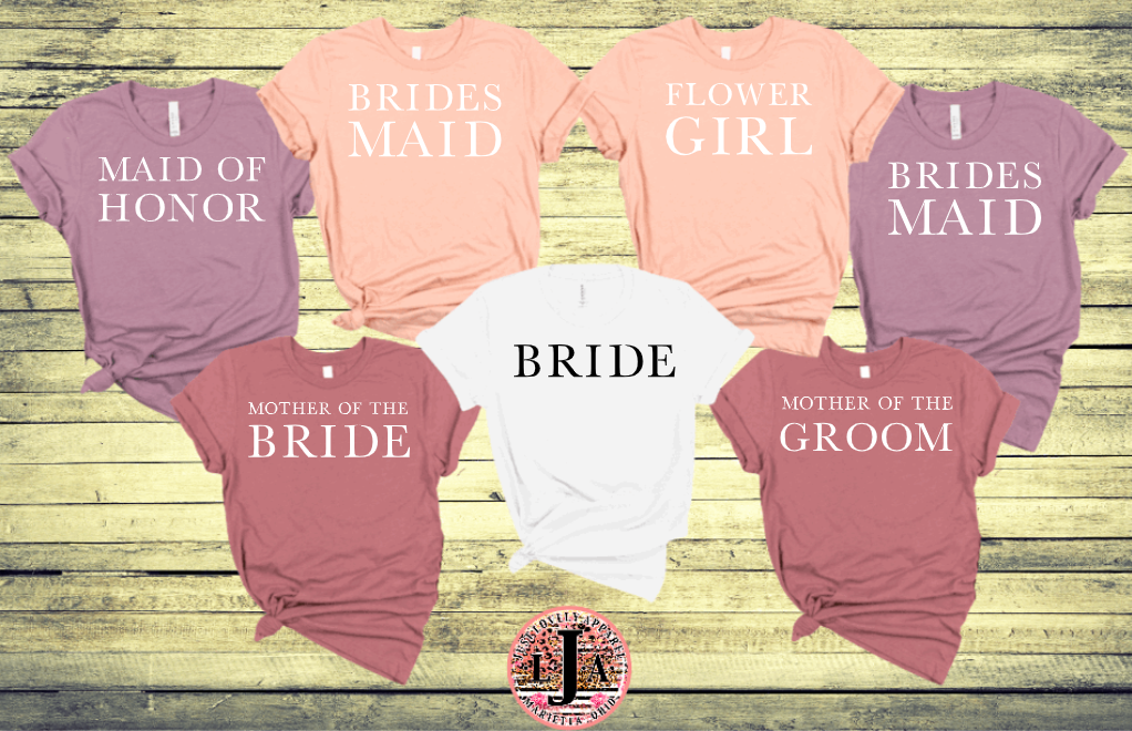 BRIDE AND FAMILY GROUP SHIRTS - BRIDE TRIBE -  THEMED BACHELORETTE T-SHIRT