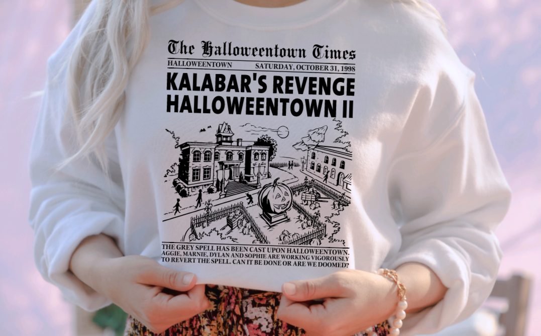 Halloween Town Times Newspaper - Sublimation Crewneck Sweatshirt