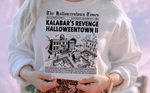 Load image into Gallery viewer, Halloween Town Times Newspaper - Sublimation Crewneck Sweatshirt
