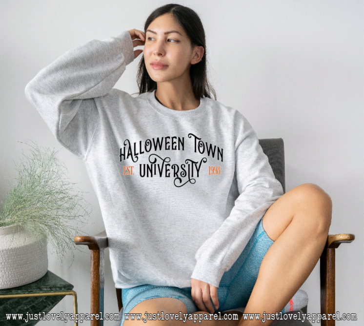 Halloween Town University - Vinyl Printed Crewneck Sweatshirt