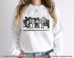 Sanderson Sisters and Horror Movie Characters Milkshake -  Sublimation Crewneck Sweatshirt