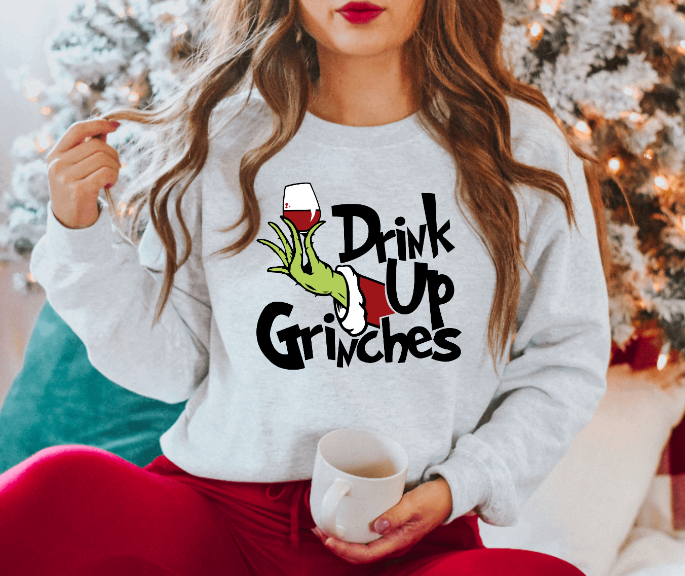 DRINK UP GRINCHES CREWNECK SWEATSHIRT
