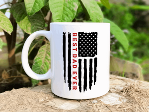 FATHERS DAY MUG | BEST DAD EVER WITH FLAG