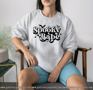 Spooky Babe Vinyl Printed Crewneck Sweatshirt