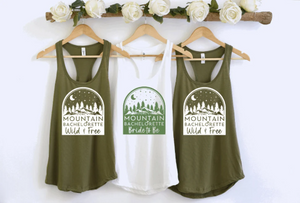 GLAMPING - CAMP BACHELORETTE - LAKE - MOUNTAIN GROUP TRIP -  THEMED BACHELORETTE RACERBACK FITTED TANK TOP
