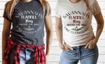 Load image into Gallery viewer, FLANNEL FLING BEFORE THE RING - GLAMPING - MOUNTAIN GROUP TRIP -  THEMED BACHELORETTE T-SHIRT
